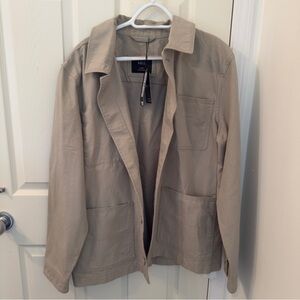XL Men Beige Utility Jacket